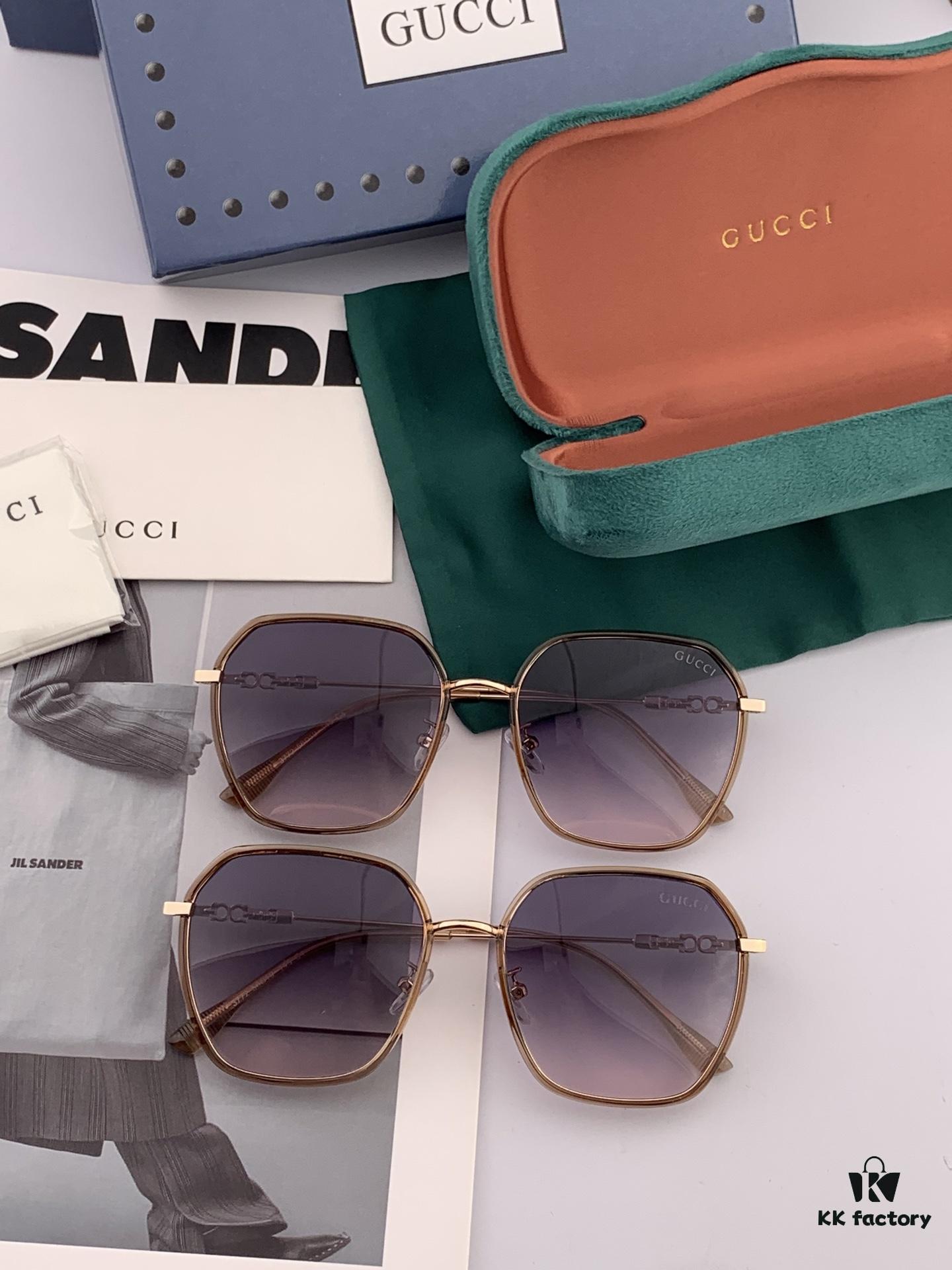 Polarized Series Sunglasses Original GUCCI Influencer Super Hot-Selling Blue Classic Luxury Global Fashion Round Frame Sunglasses Top Quality Luxury Logo Authentic Acetate Material Model: G2377