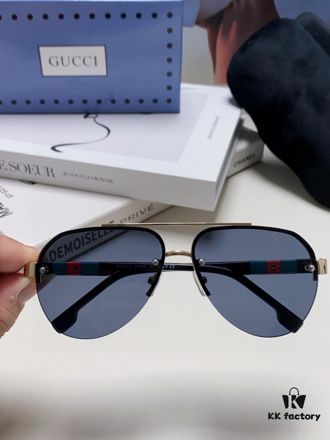 Gucci 2025 New Men's Driving Sunglasses with High-Definition Polarized Lenses, Stylish and Premium Aviator Shades