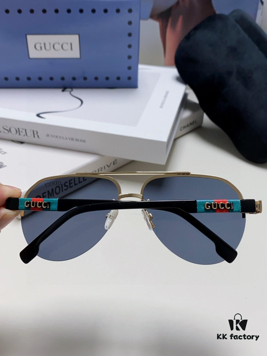 Gucci 2025 New Men's Driving Sunglasses with High-Definition Polarized Lenses, Stylish and Premium Aviator Shades