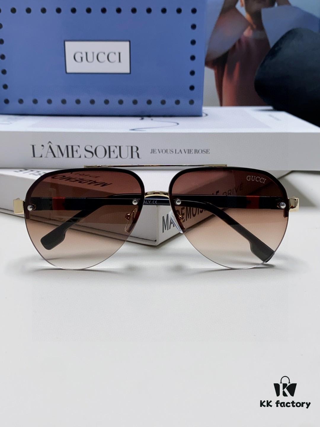 Gucci 2025 New Men's Driving Sunglasses, HD Polarized Aviator Shades, Premium and Stylish Eyewear