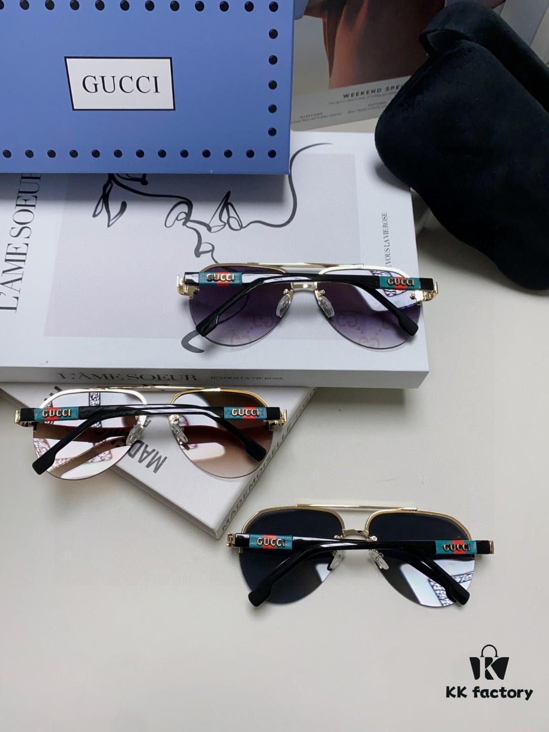 Gucci 2025 New Men's Driving Polarized Sunglasses, High-Definition Aviator Style, Premium and Stylish