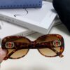 Gucci 2025 New Retro-Style Thick-Rimmed Sunglasses for Women, Fashionable and Stylish UV-Protective Sunglasses with Classic Red and White Braided Temples