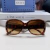 Gucci 2025 New Retro-Style Thick-Rimmed Sunglasses for Women, Fashionable and Stylish UV-Protective Sunglasses with Classic Red and White Braided Temples