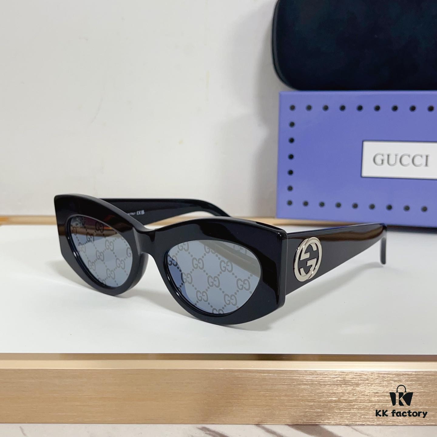 135 GUCCI GG1843S Cruise 25 Sunglasses, Cat-Eye Frame with Interlocking G Detail, Size 53-20-140