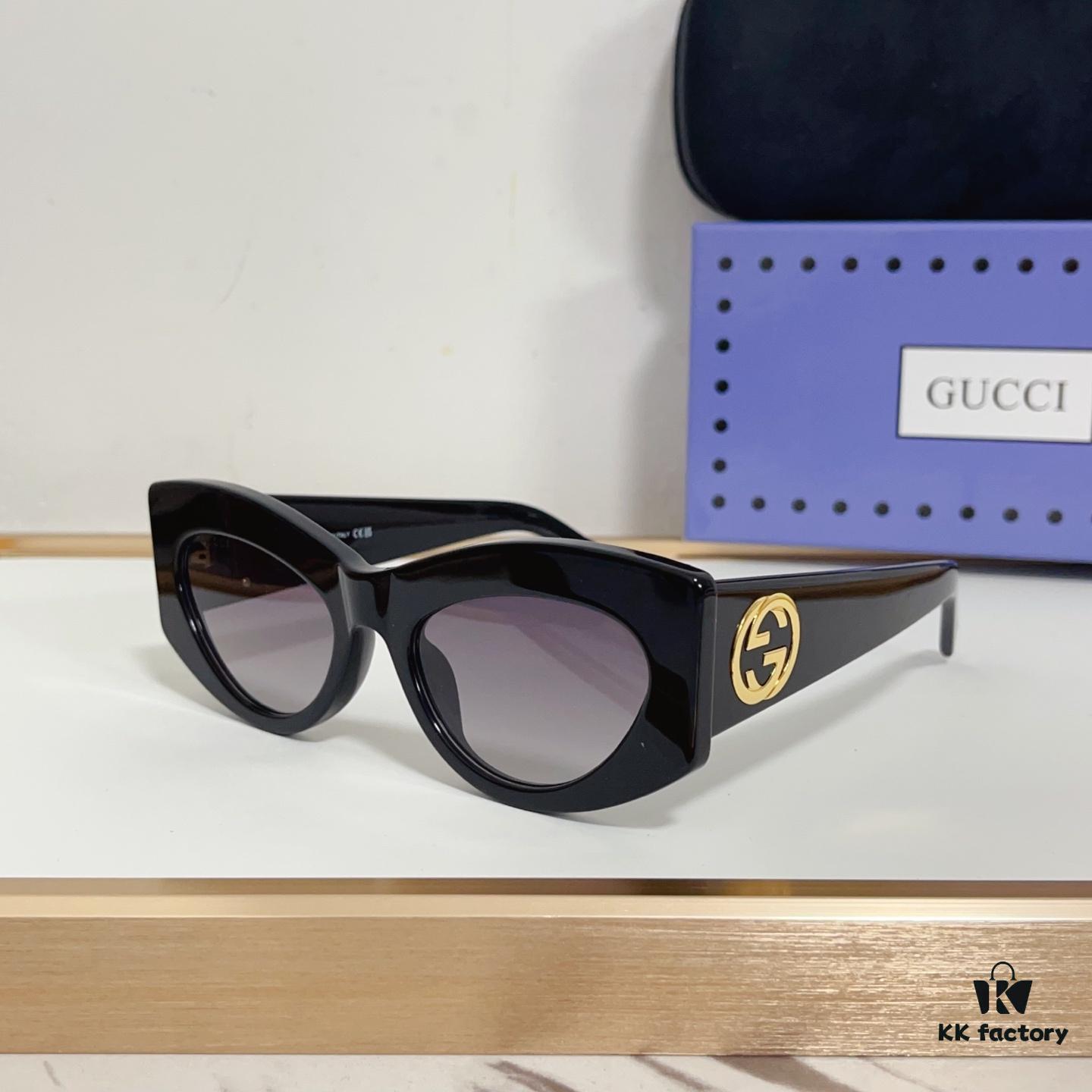 135 GUCCI GG1843S Cruise 25 Sunglasses, Cat-Eye Frame with Interlocking G Detail, Size 53-20-140