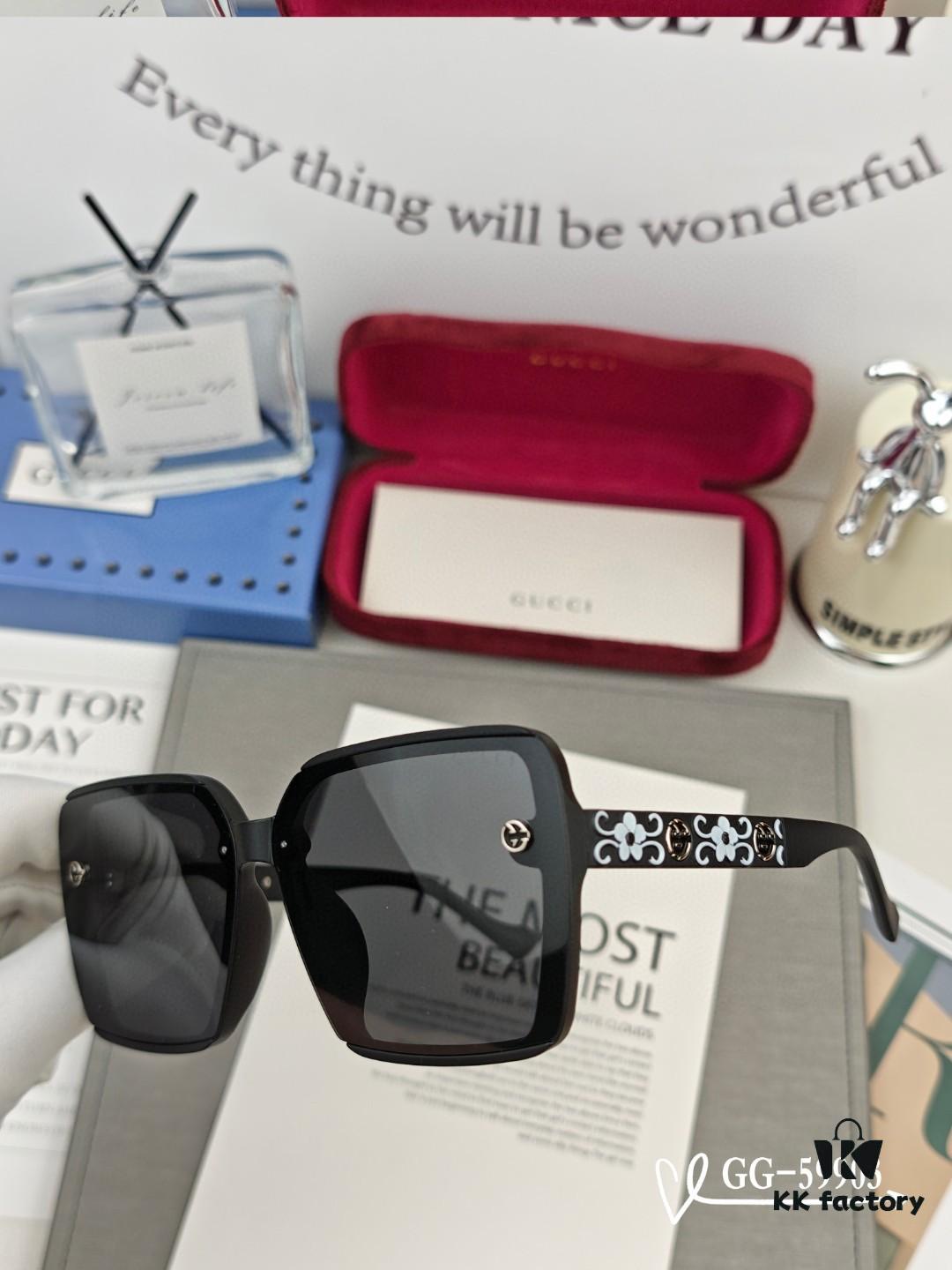 GUCCI Italy - Polarized Resin HD Lens Sunglasses, TR Frame Lightweight and Comfortable Wear, Model: 59903, Size: 57-16-148