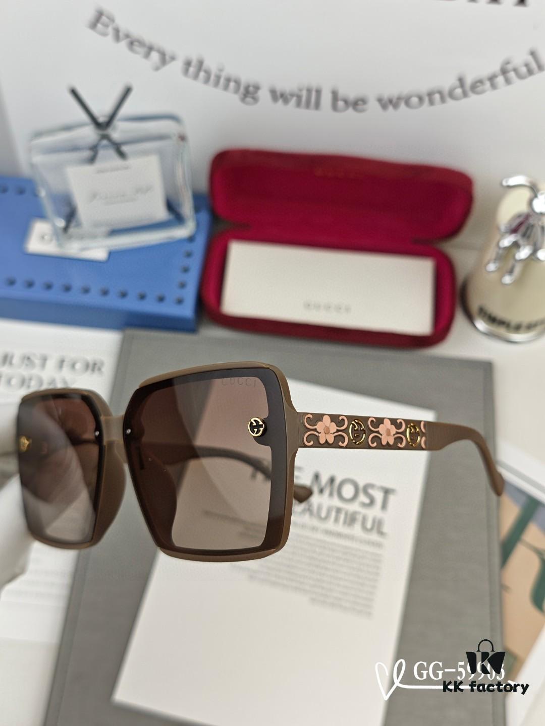 GUCCI Italy - Polarized Resin HD Lens Sunglasses, TR Frame Lightweight and Comfortable Wear, Model: 59903, Size: 57-16-148