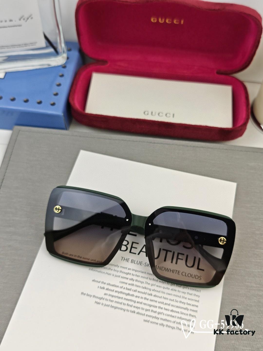 GUCCI Italy - Polarized Resin HD Lens Sunglasses, TR Frame Lightweight and Comfortable Wear, Model: 59903, Size: 57-16-148