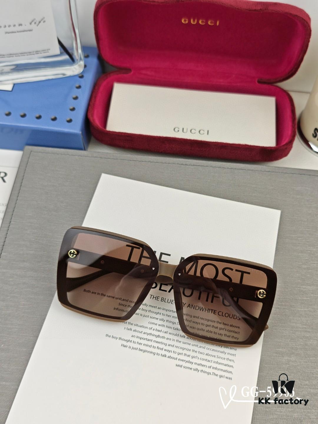 GUCCI Italy - Polarized Resin HD Lens Sunglasses, TR Frame Lightweight and Comfortable Wear, Model: 59903, Size: 57-16-148