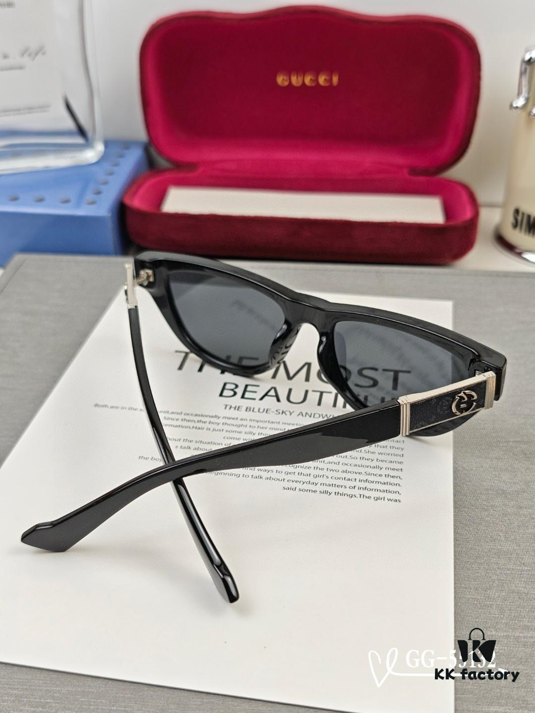 GUCCI Italy - Polarized TR Lightweight Sunglasses with High-Definition Resin Lenses, Model 55132, Size 57-16-148
