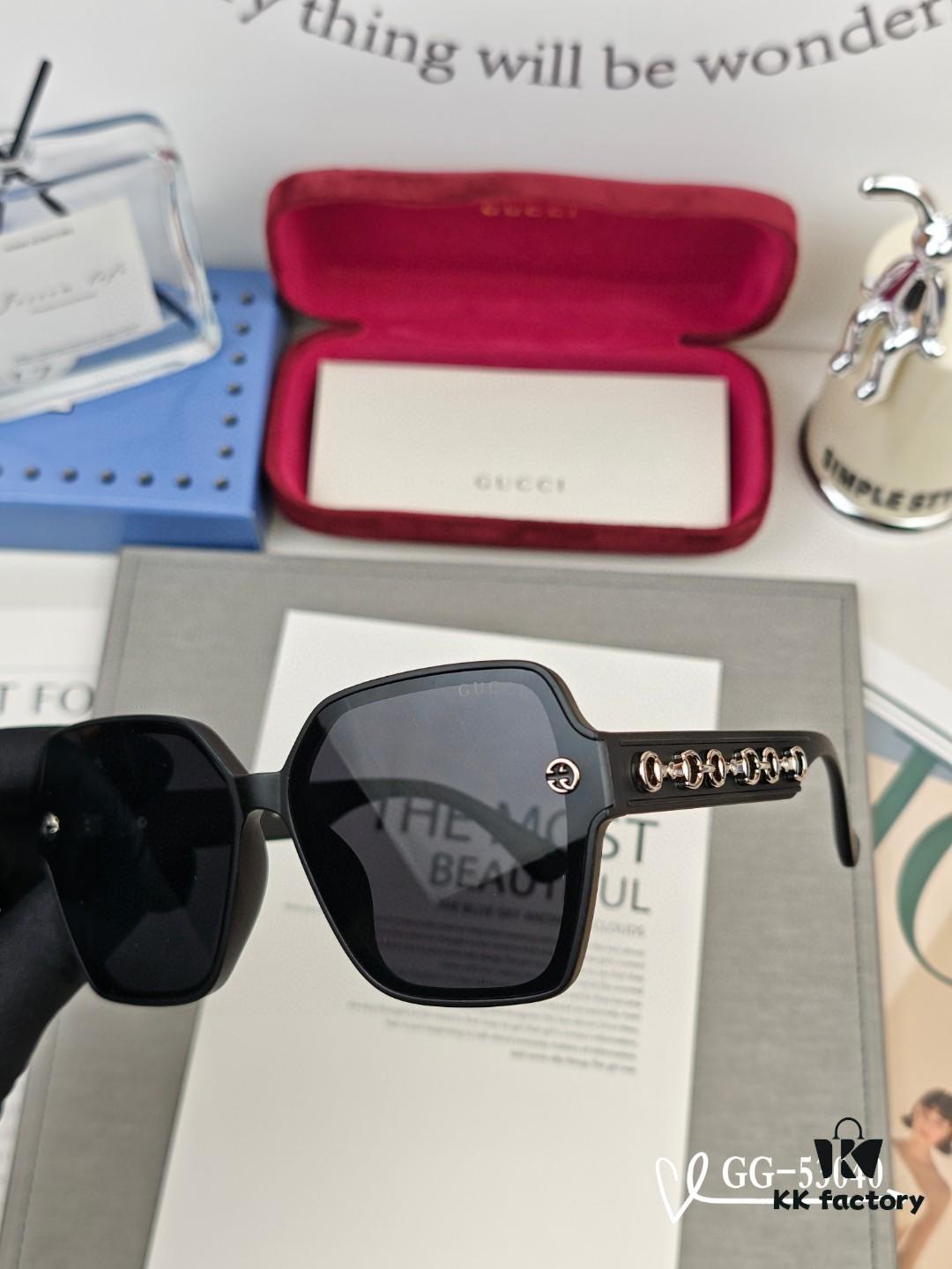 GUCCI Italy - Polarized TR Frame Sunglasses with High-Definition Resin Lenses, Lightweight and Comfortable Wear, Model: 53040, Size: 57-16-148