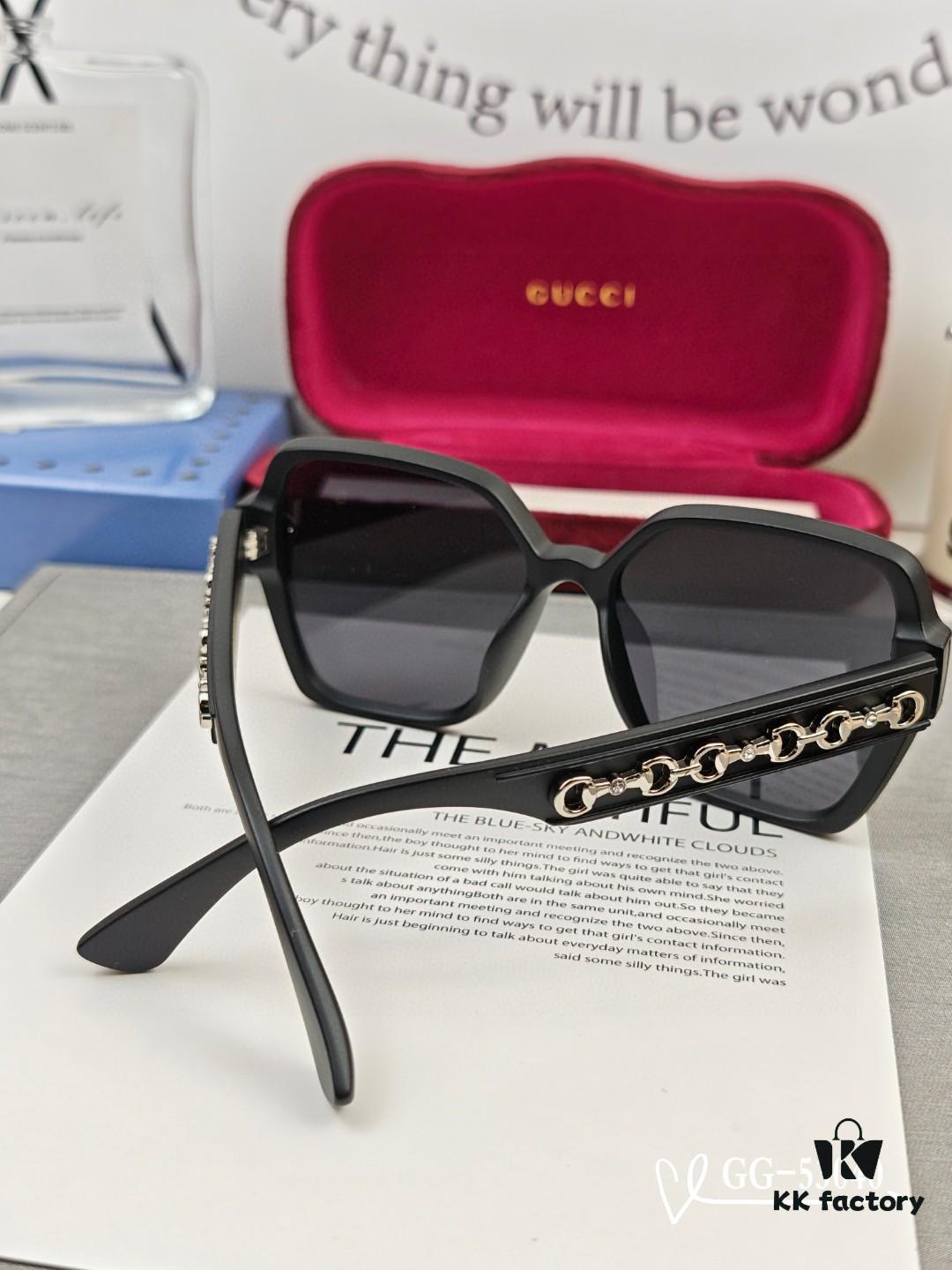 GUCCI Italy - Polarized TR Frame Sunglasses with High-Definition Resin Lenses, Lightweight and Comfortable Wear, Model: 53040, Size: 57-16-148