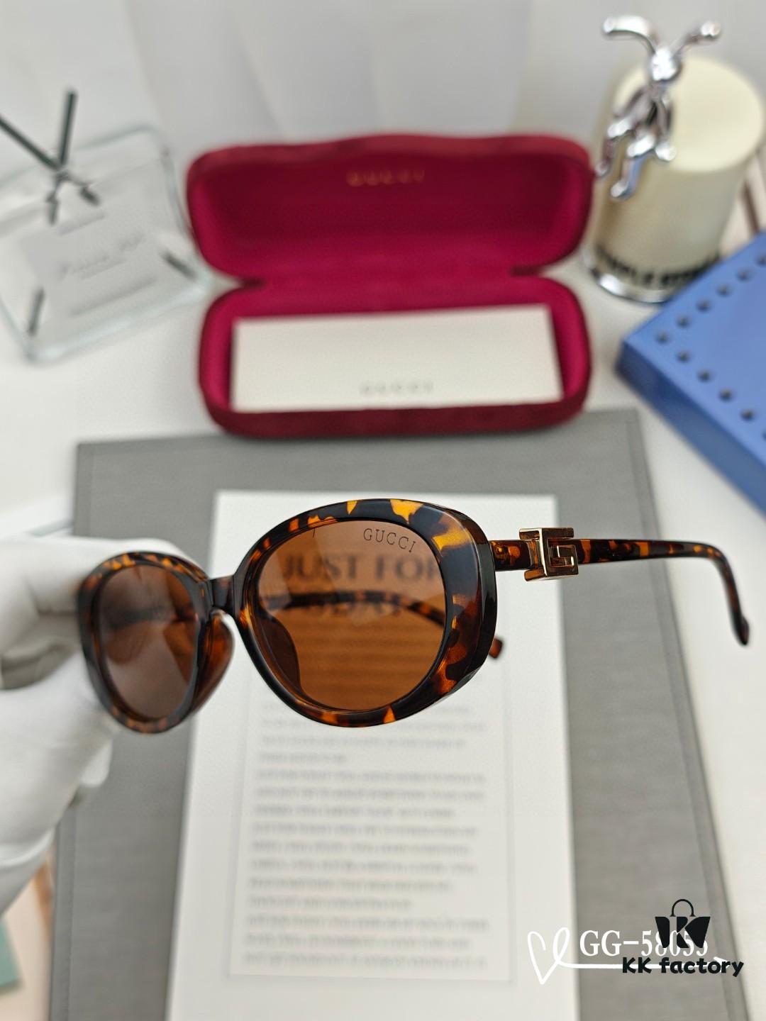 GUCCI Italy - Polarized HD Resin Lenses, Lightweight TR Frame Sunglasses, Model: 58053, Size: 57-16-148