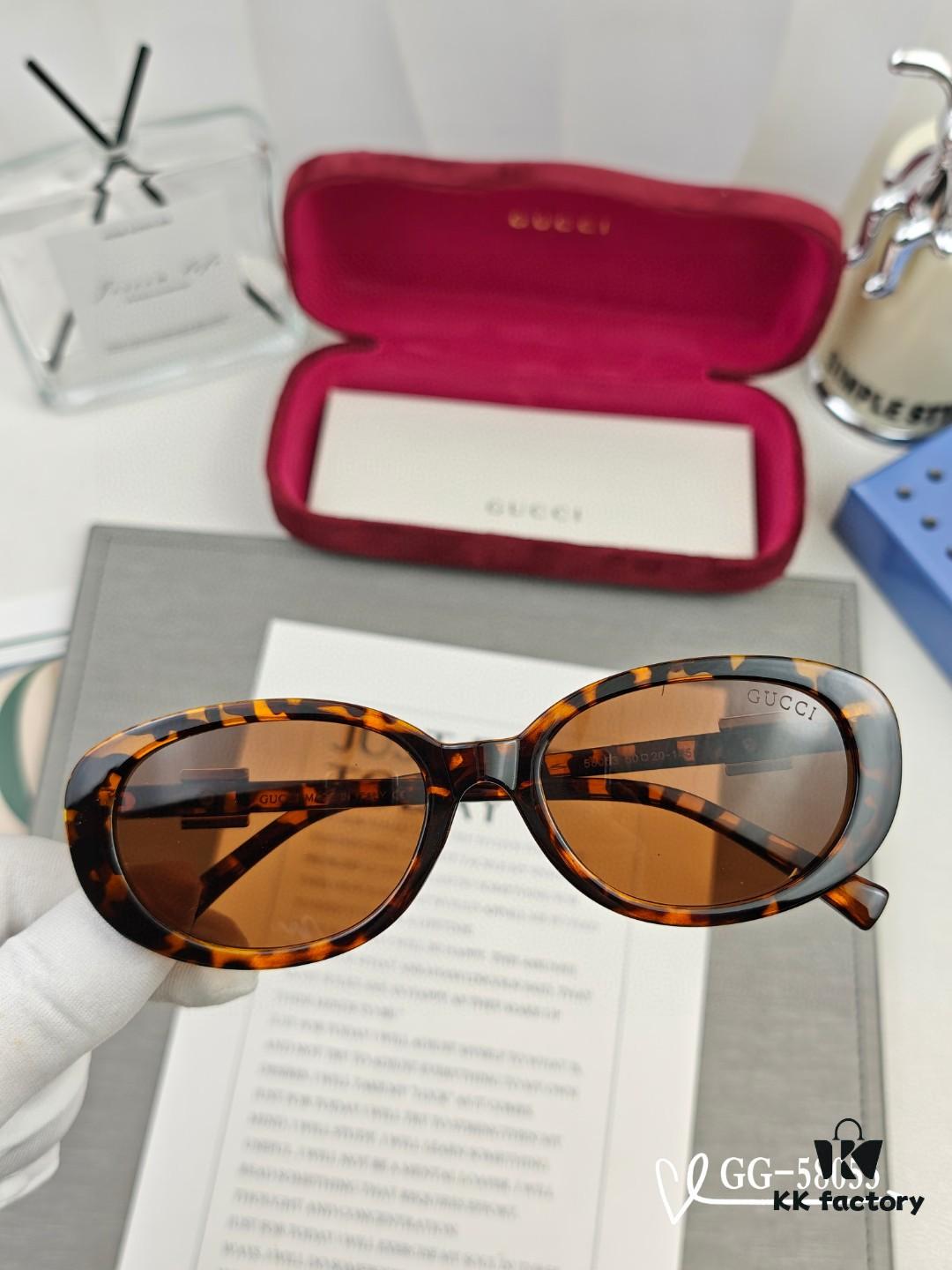 GUCCI Italy - Polarized HD Resin Lenses, Lightweight TR Frame Sunglasses, Model: 58053, Size: 57-16-148