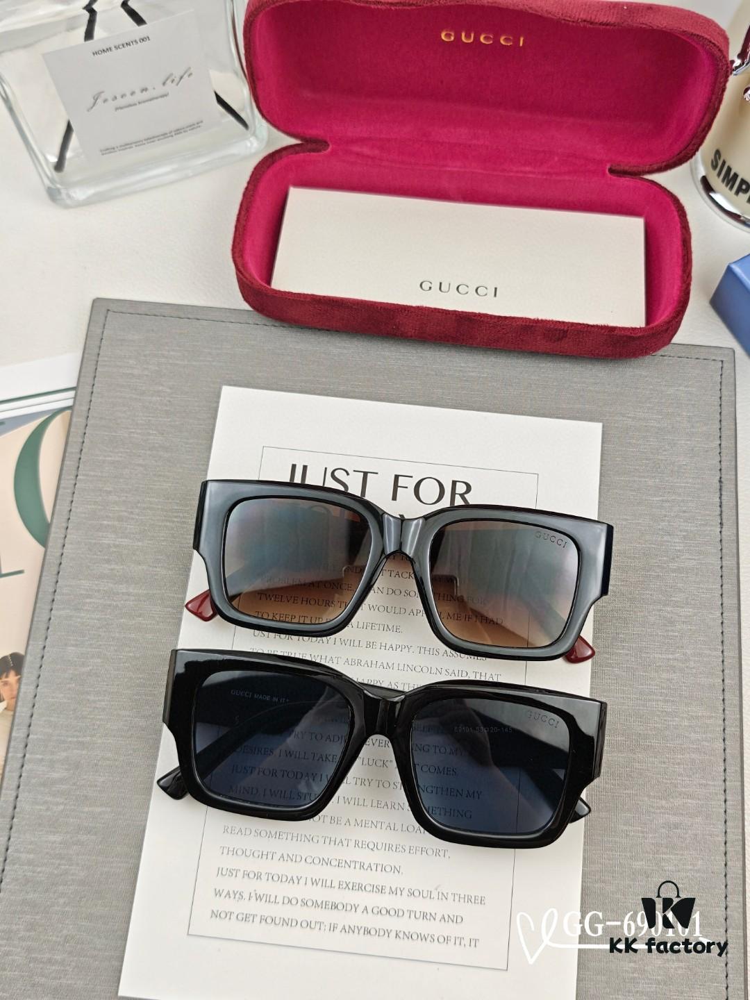 GUCCI Italy - Polarized HD Resin Lenses with TR Frame Lightweight Sunglasses, Model 69101, Size 57-16-148