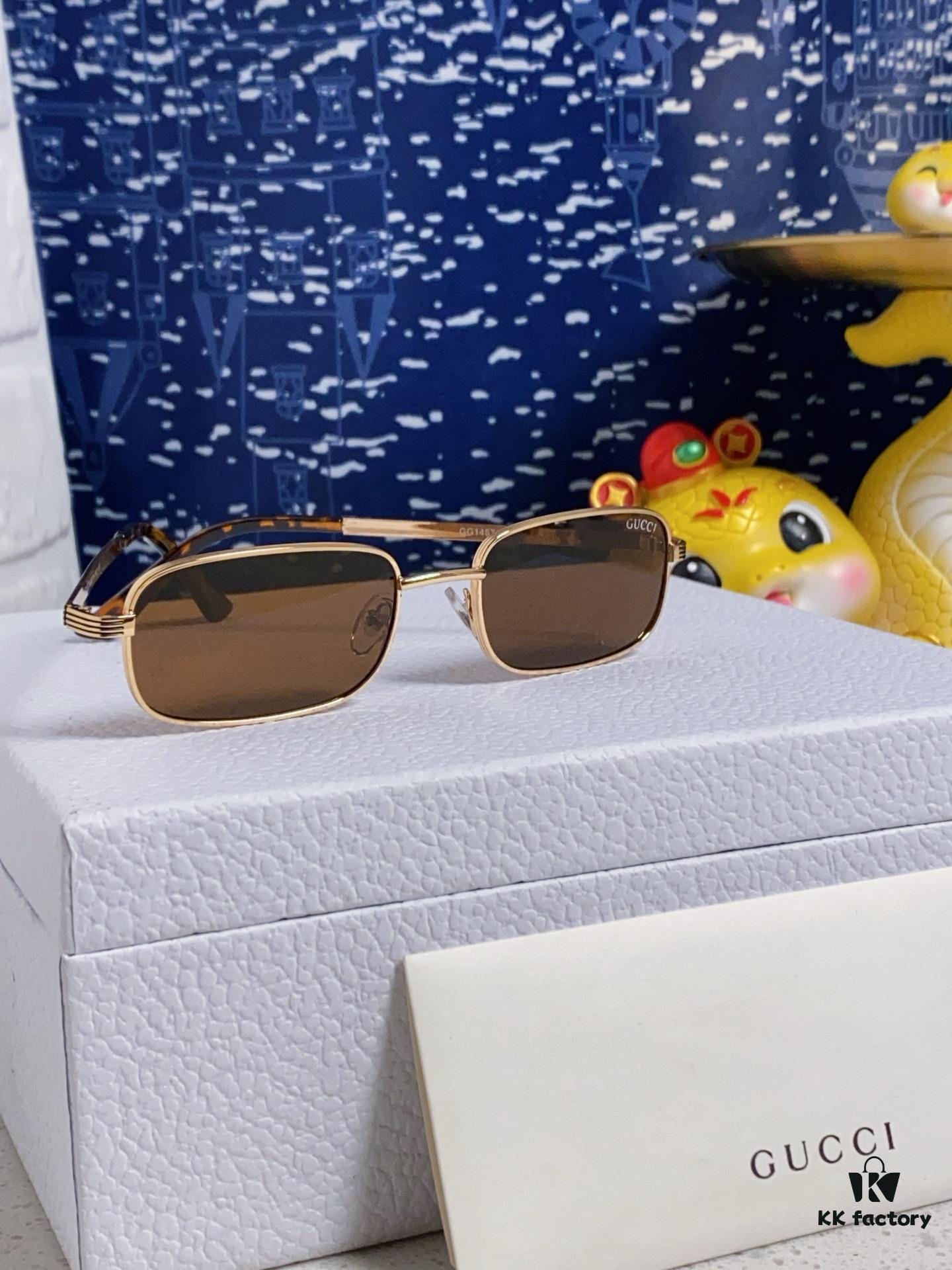 Gucci 2025 New Unisex Cat-Eye Sunglasses, Stylish Plastic and Metal Fashion Sunglasses GG1457S