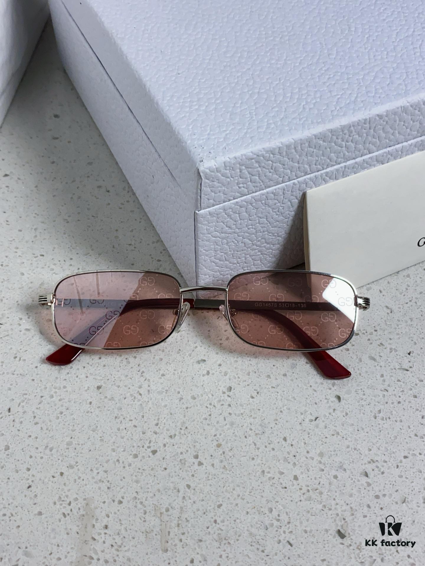 Gucci 2025 New Unisex Cat-Eye Sunglasses, Stylish Plastic and Metal Fashion Shades, Model GG1457S
