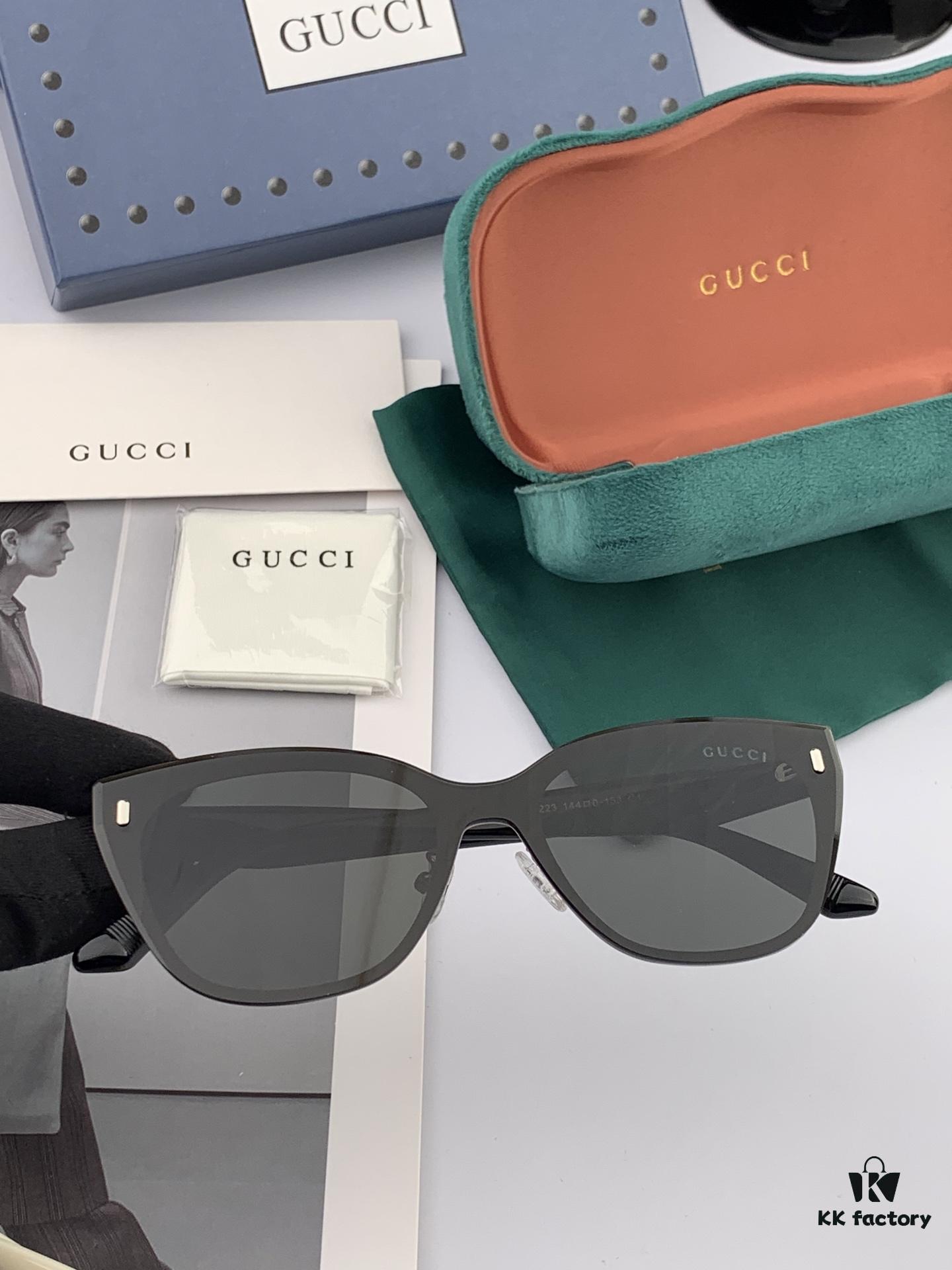 GUCCI New One-Piece Nylon Polarized Sunglasses, Stylish Square-Framed Unisex Sun Glasses for Couples, Comfortable Fit, Trendy Influencer Style, Flattering on Both Oval and Round Faces