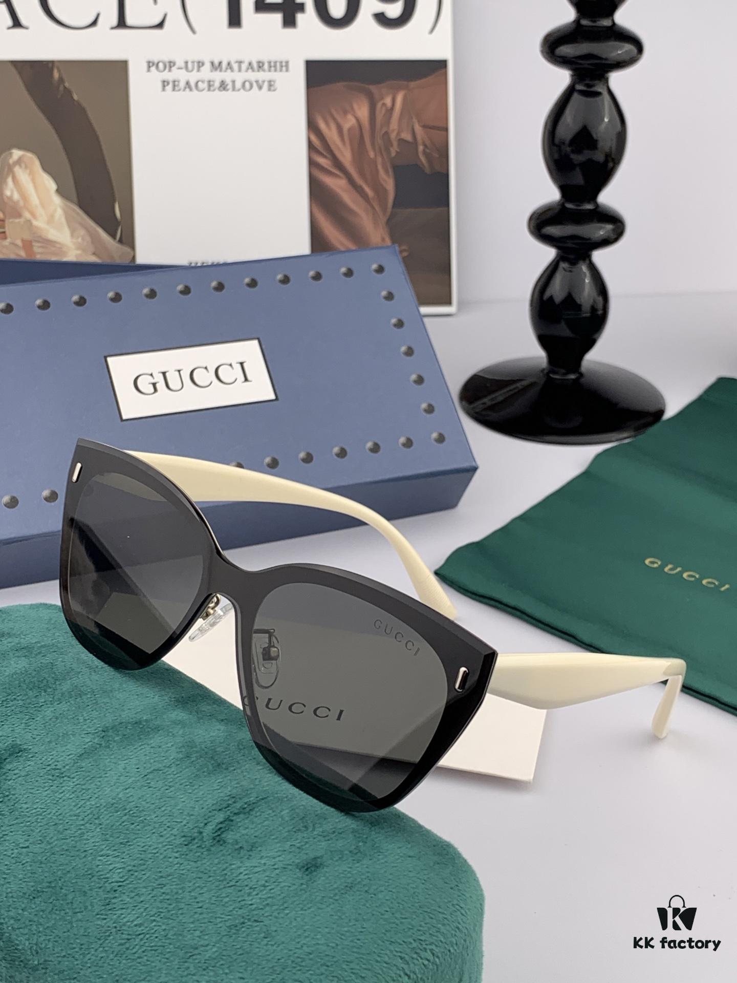 GUCCI New One-Piece Nylon Polarized Sunglasses, Stylish Square-Framed Unisex Sun Glasses for Couples, Comfortable Fit, Trendy Influencer Style, Flattering on Both Oval and Round Faces