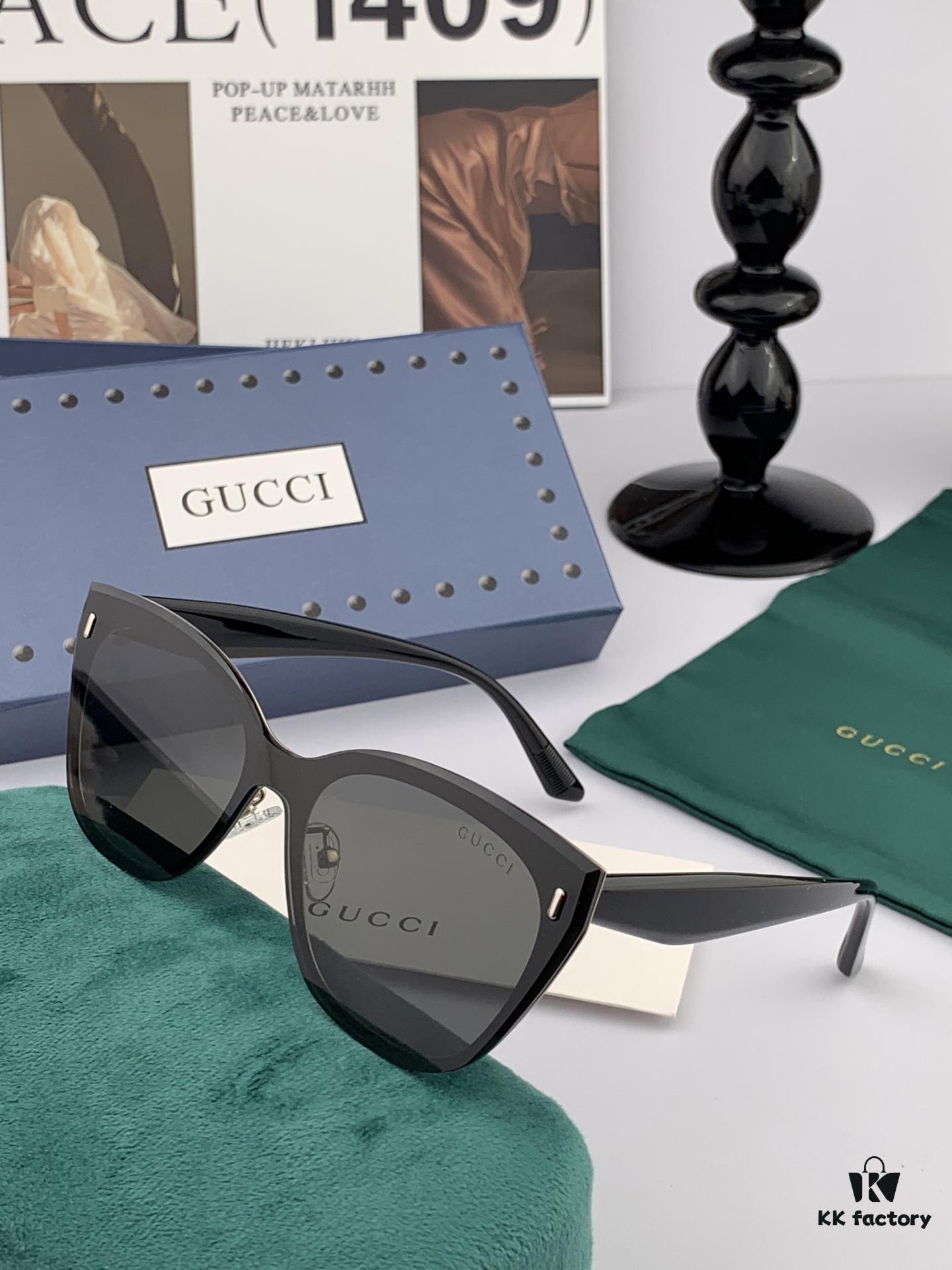 GUCCI New One-Piece Nylon Polarized Sunglasses, Stylish Square-Framed Unisex Sun Glasses for Couples, Comfortable Fit, Trendy Influencer Style, Flattering on Both Oval and Round Faces
