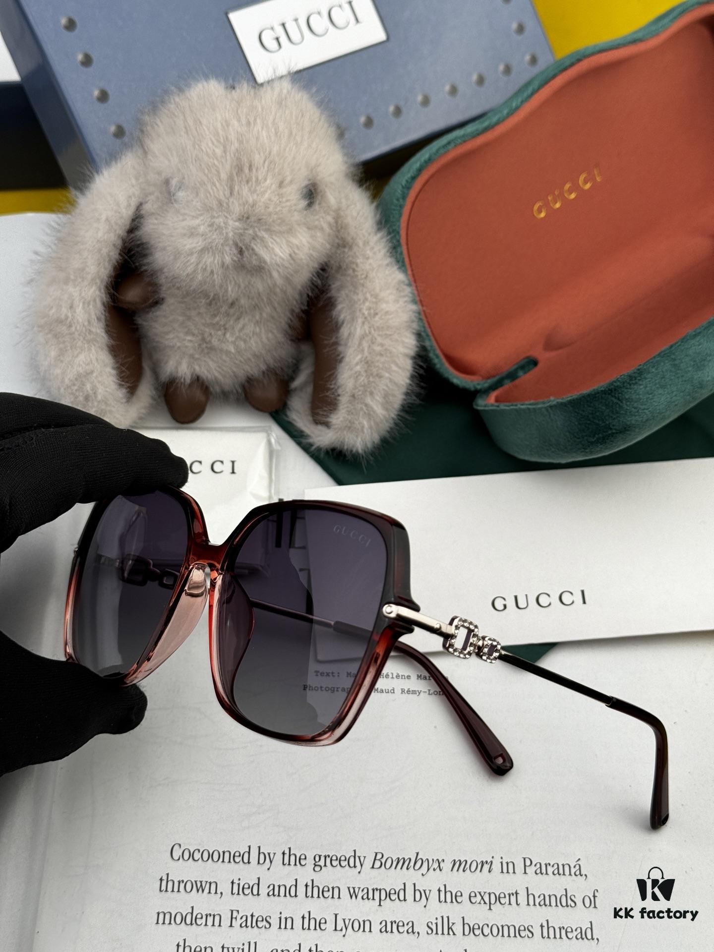 GUCCI 2025 Spring New Arrival Trendy Fashion Round Frame Polarized Sunglasses High-Quality Lightweight TR Frame Women's HD Thickened Polarized Sunglasses