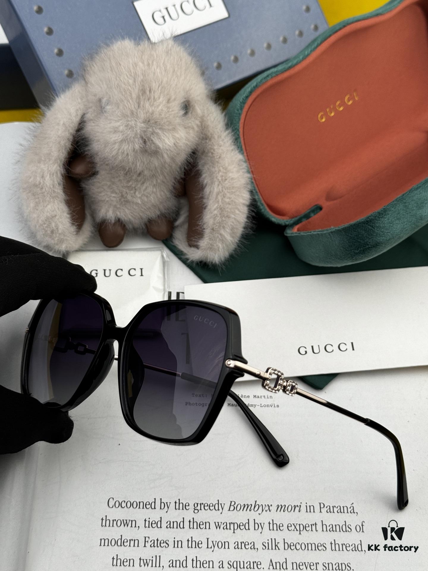 GUCCI 2025 Spring New Arrival Trendy Fashion Round Frame Polarized Sunglasses High-Quality Lightweight TR Frame Women's HD Thickened Polarized Sunglasses