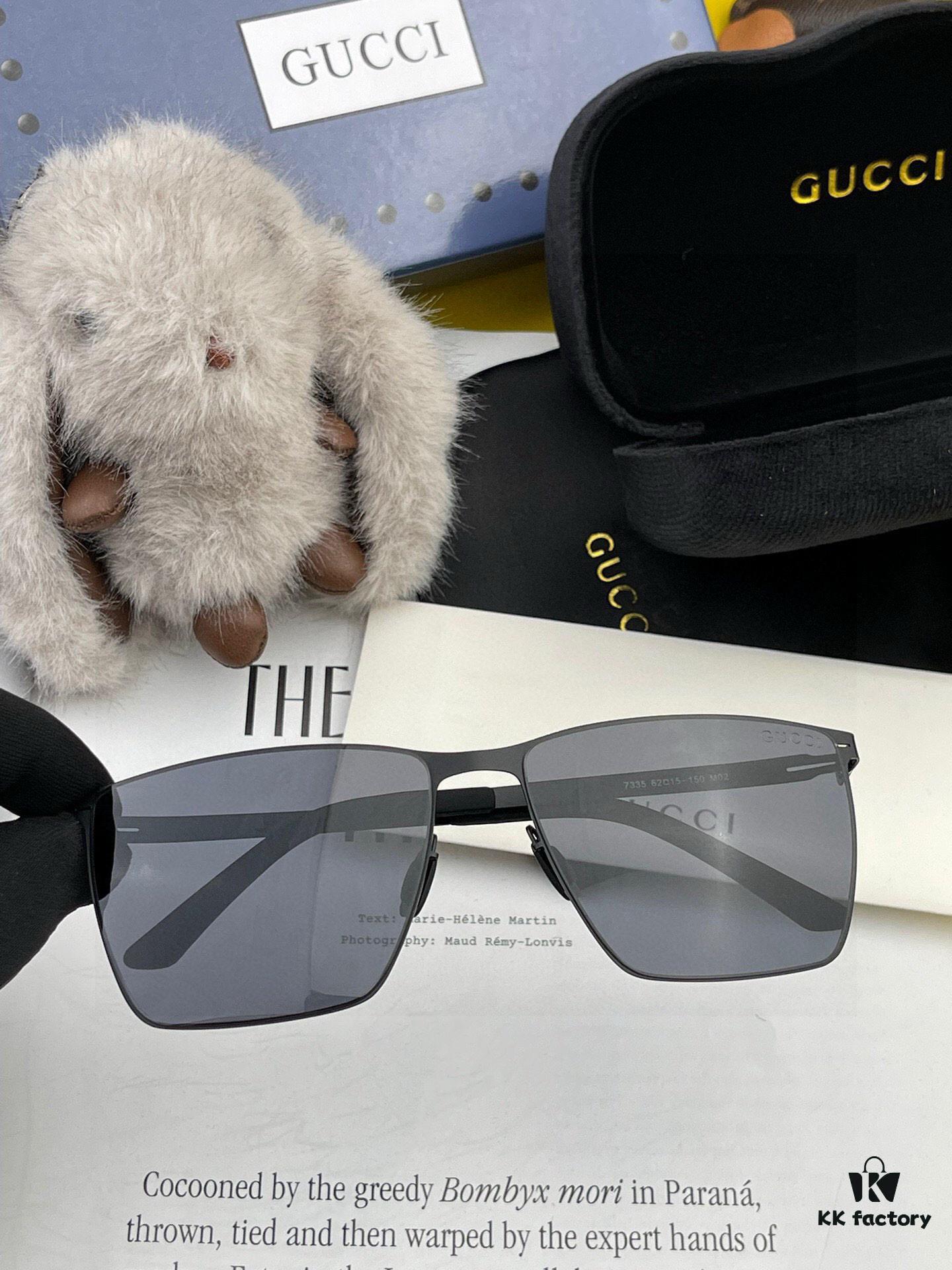 GUCCI 2025 New Unisex Polygonal Sunglasses G5733, Electroplated Finish, Never Fades, Ultra-Lightweight and Highly Elastic, Screw-Free Design, Unbreakable Frame, High-Definition Nylon Lenses, Exquisite Craftsmanship, Original Materials, Stylish and Versatile