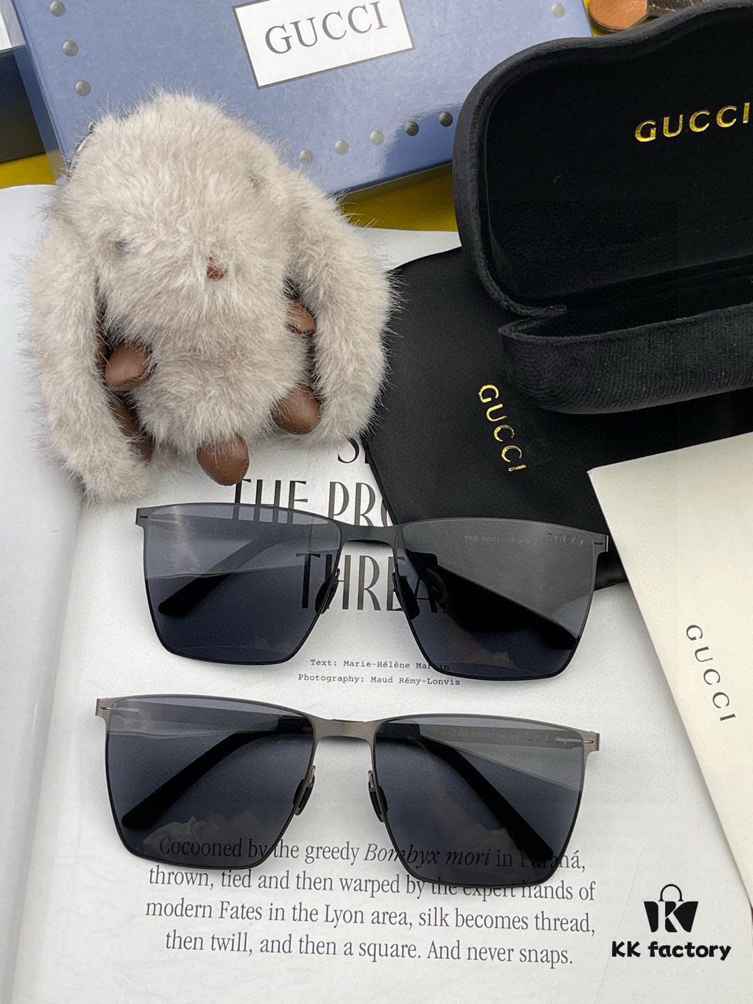 GUCCI 2025 New Unisex Polygonal Sunglasses G5733, Electroplated Finish, Never Fades, Ultra-Lightweight and Highly Elastic, Screw-Free Design, Unbreakable Frame, High-Definition Nylon Lenses, Exquisite Craftsmanship, Original Materials, Stylish and Versatile