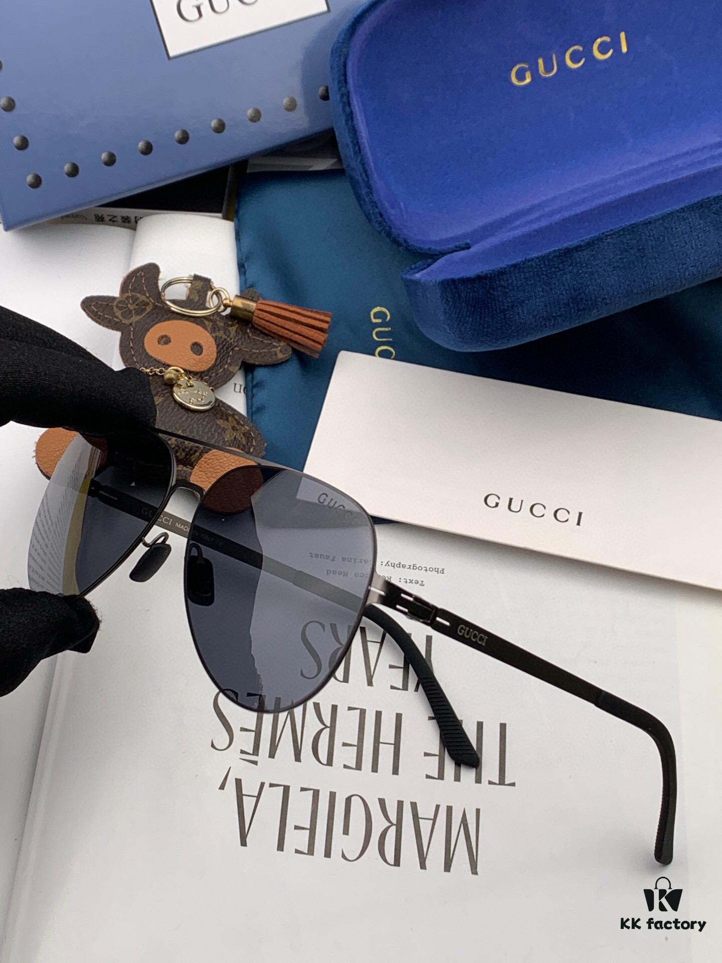 GUCCI 2025 New Unisex Polygonal Sunglasses G1732, Electroplated Finish, Never Fades, Ultra-Lightweight and Highly Elastic, Screw-Free Design, Unbreakable Frame, HD Nylon Lenses, Exquisite Craftsmanship, Original Materials, Stylish and Universal Design, Must-Have for Summer