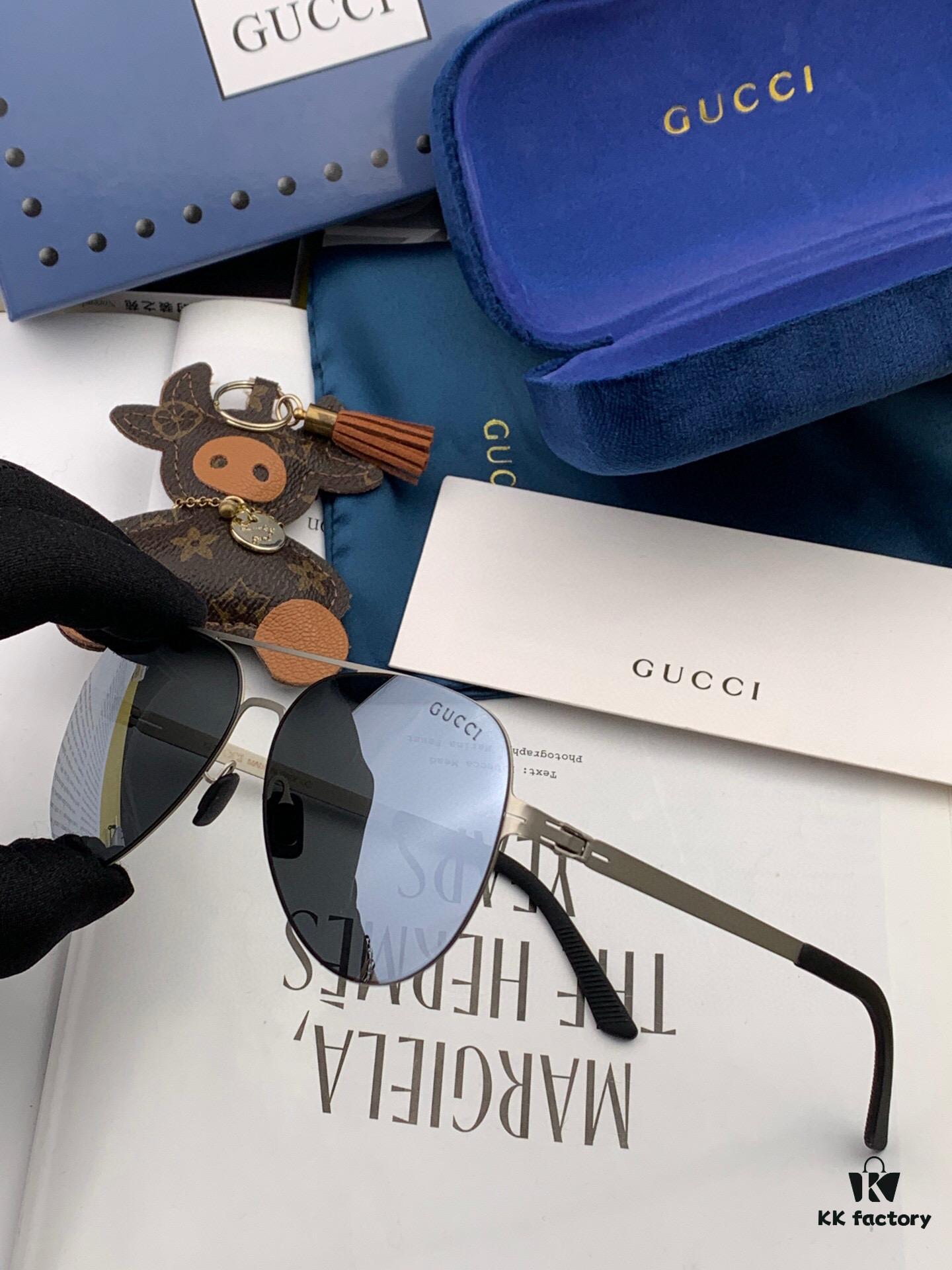 GUCCI 2025 New Unisex Polygonal Sunglasses G1732, Electroplated Finish, Never Fades, Ultra-Lightweight and Highly Elastic, Screw-Free Design, Unbreakable Frame, HD Nylon Lenses, Exquisite Craftsmanship, Original Materials, Stylish and Universal Design, Must-Have for Summer