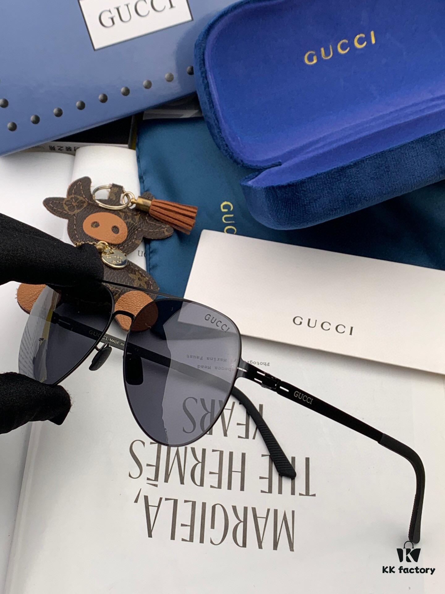 GUCCI 2025 New Unisex Polygonal Sunglasses G1732, Electroplated Finish, Never Fades, Ultra-Lightweight and Highly Elastic, Screw-Free Design, Unbreakable Frame, HD Nylon Lenses, Exquisite Craftsmanship, Original Materials, Stylish and Universal Design, Must-Have for Summer