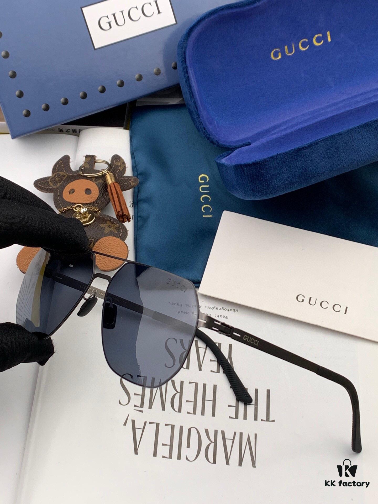 GUCCI 2025 New Unisex Polygonal Sunglasses G7730, Electroplated Finish, Ultra-Light & Durable, HD Nylon Lenses