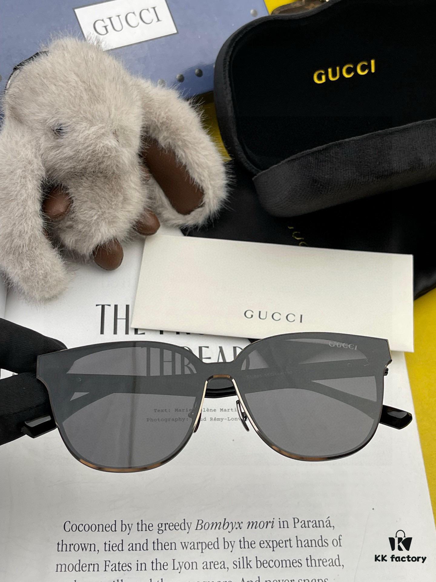 GUCCI 2024 New Spring Launch One-Piece Oversized Nylon Sunglasses Unisex Model G580