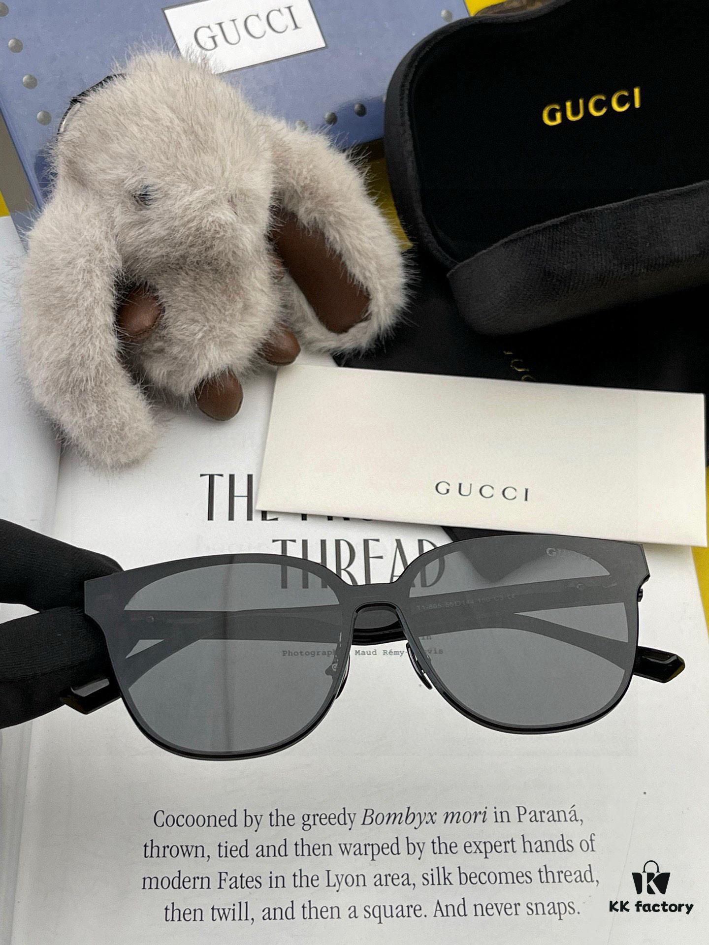 GUCCI 2024 New Spring Launch One-Piece Oversized Nylon Sunglasses Unisex Model G580