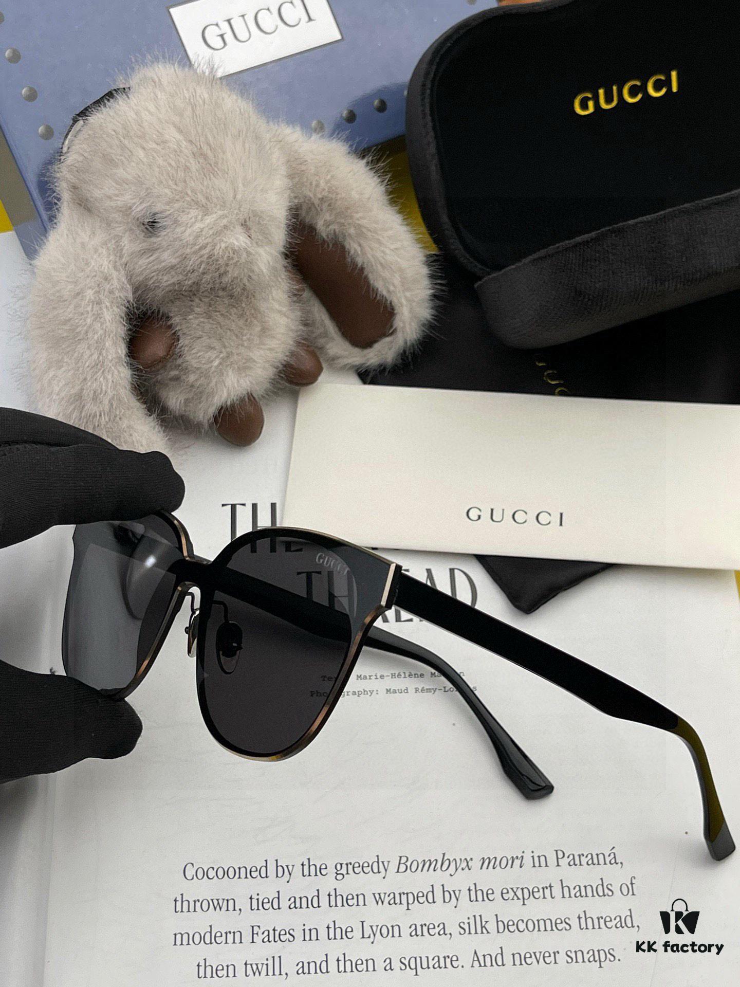 GUCCI 2024 New Spring Launch One-Piece Oversized Nylon Sunglasses Unisex Model G580