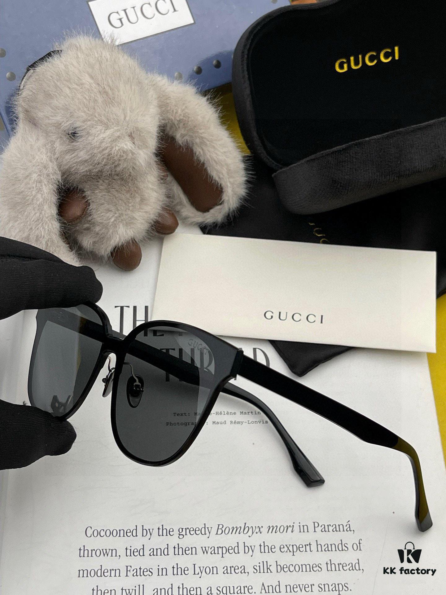 GUCCI 2024 New Spring Launch One-Piece Oversized Nylon Sunglasses Unisex Model G580