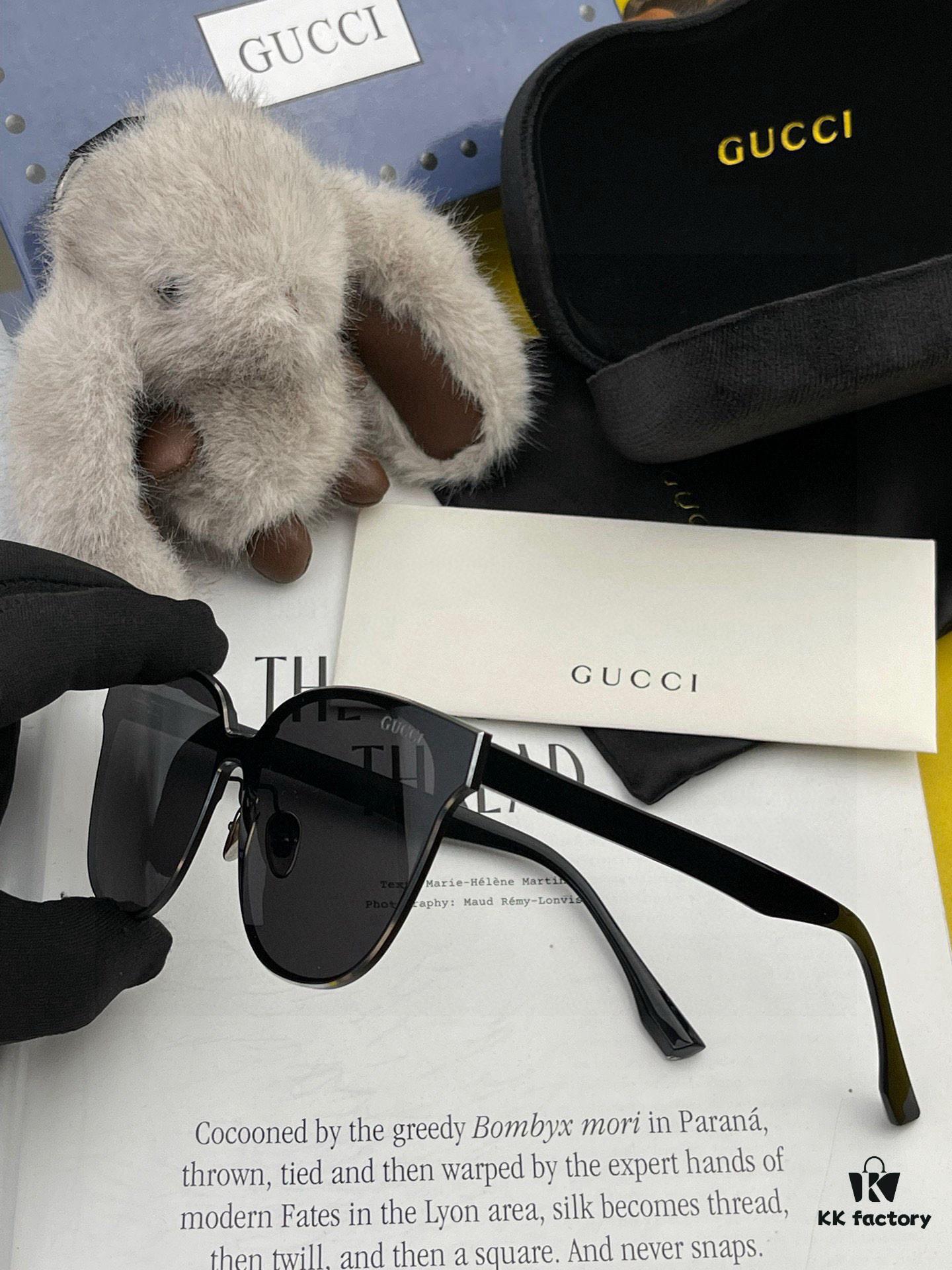 GUCCI 2024 New Spring Launch One-Piece Oversized Nylon Sunglasses Unisex Model G580