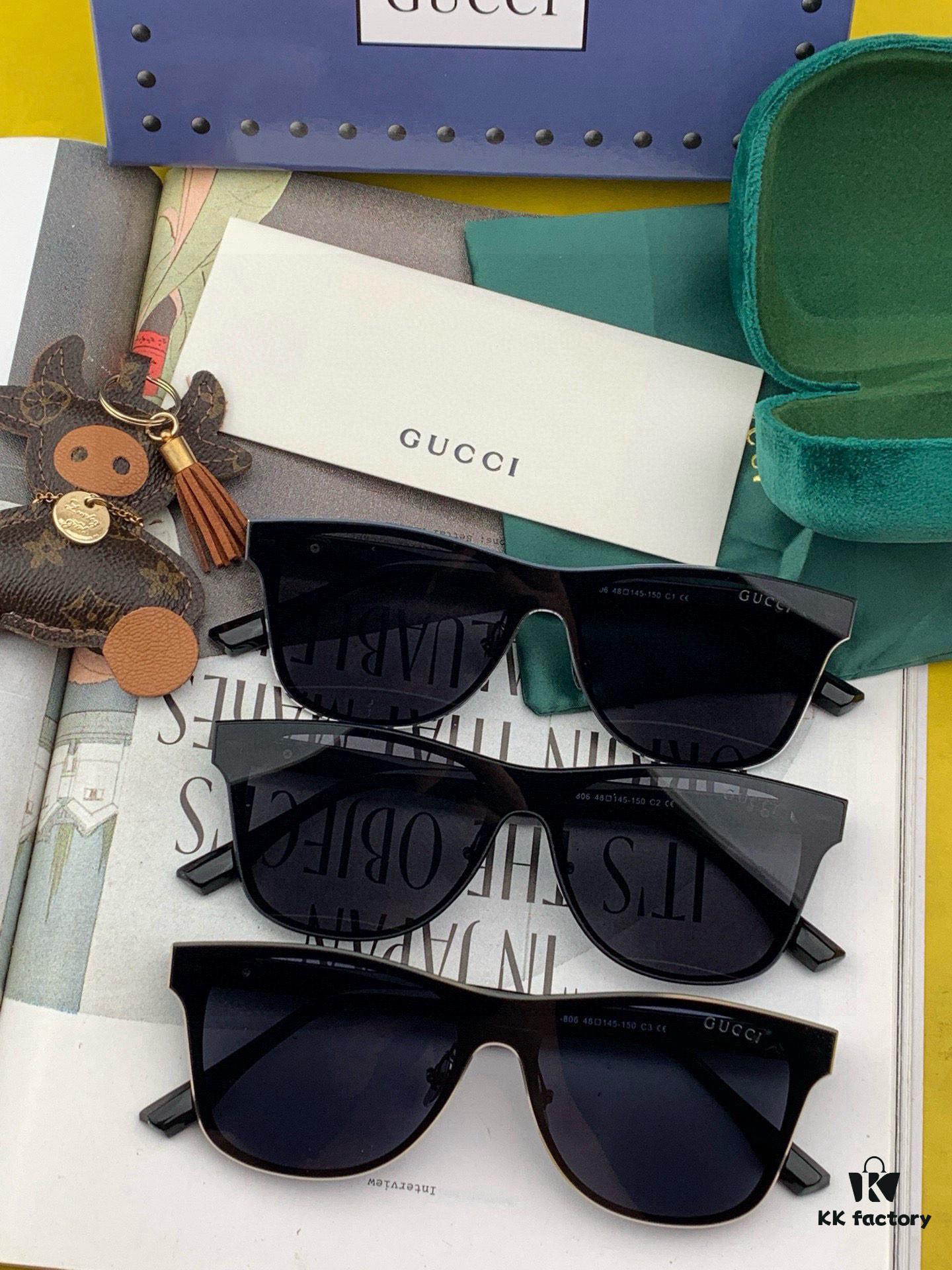 GUCCI 2025 New Spring Launch One-Piece Oversized Sunglasses, Unisex Nylon Frame UV-Protective Shades