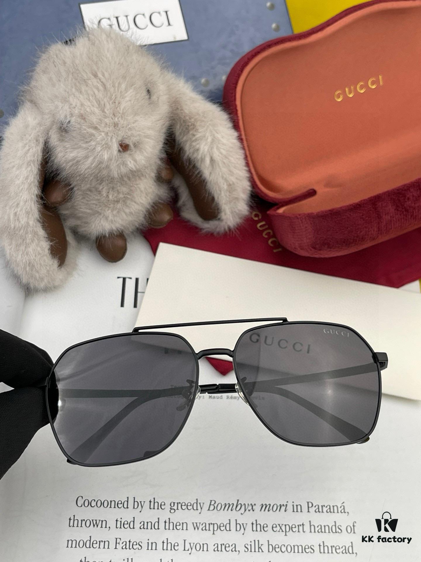 Gucci High-Quality Unisex Sunglasses, Imported Polarized Lenses by Polaroid, Aviator Style, UV Protection, Universal Fit for Driving and Fishing