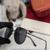 Gucci High-Quality Unisex Sunglasses, Polarized Pilot Frames with Imported Polaroid Lenses, Stylish Oversized Aviator Sunglasses for Driving and Fishing, UV-Protective Korean-Style Slimming Design