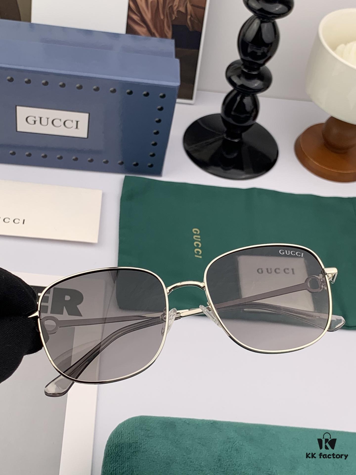 GUCCI 2025 Spring New Arrival Latest Rectangular Sunglasses, Favored by Influencers for Full Charm and Playful Elegance with Excellent Metal Finish