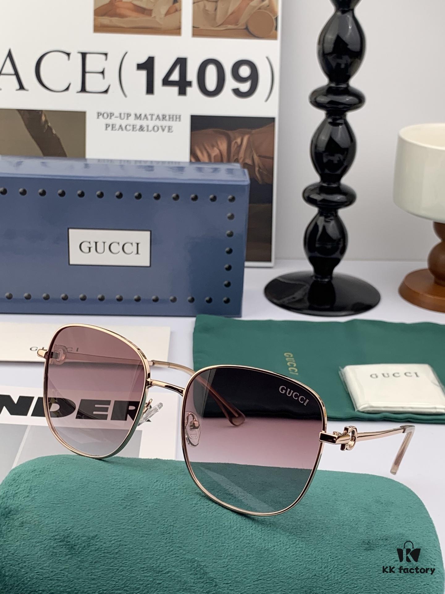 GUCCI 2025 Spring New Arrival Latest Rectangular Sunglasses, Favored by Influencers for Full Charm and Playful Elegance with Excellent Metal Finish