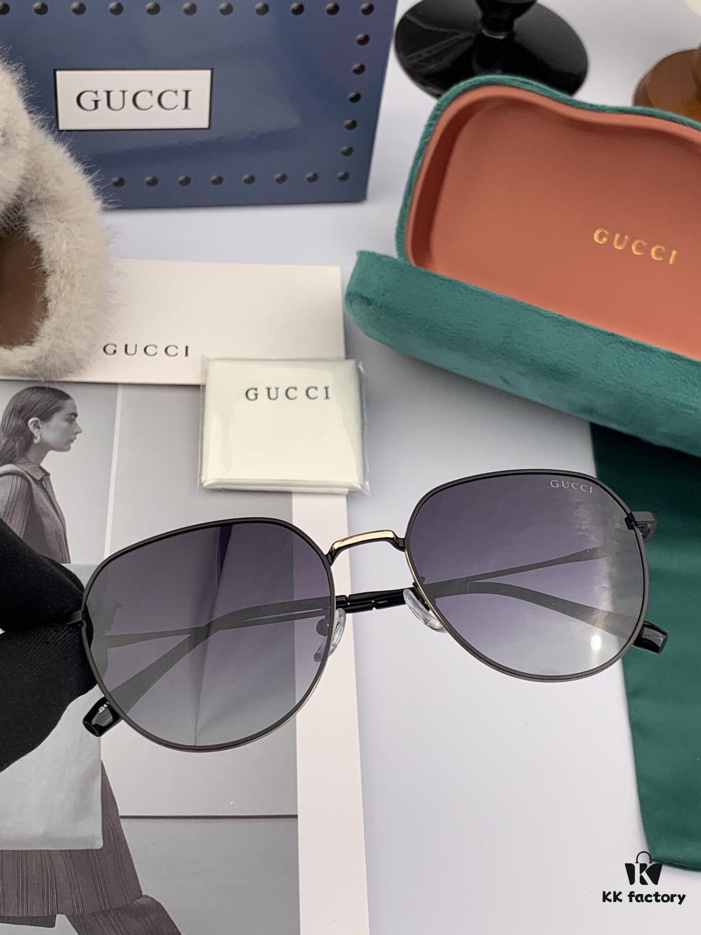 Polarized Series Sunglasses Original GUCCI Influencer Super Hit Blue Classic Luxury Global Trend Fashion Round Frame Sunglasses High-End Quality Luxury Logo Authentic Acetate Material Model: G1241