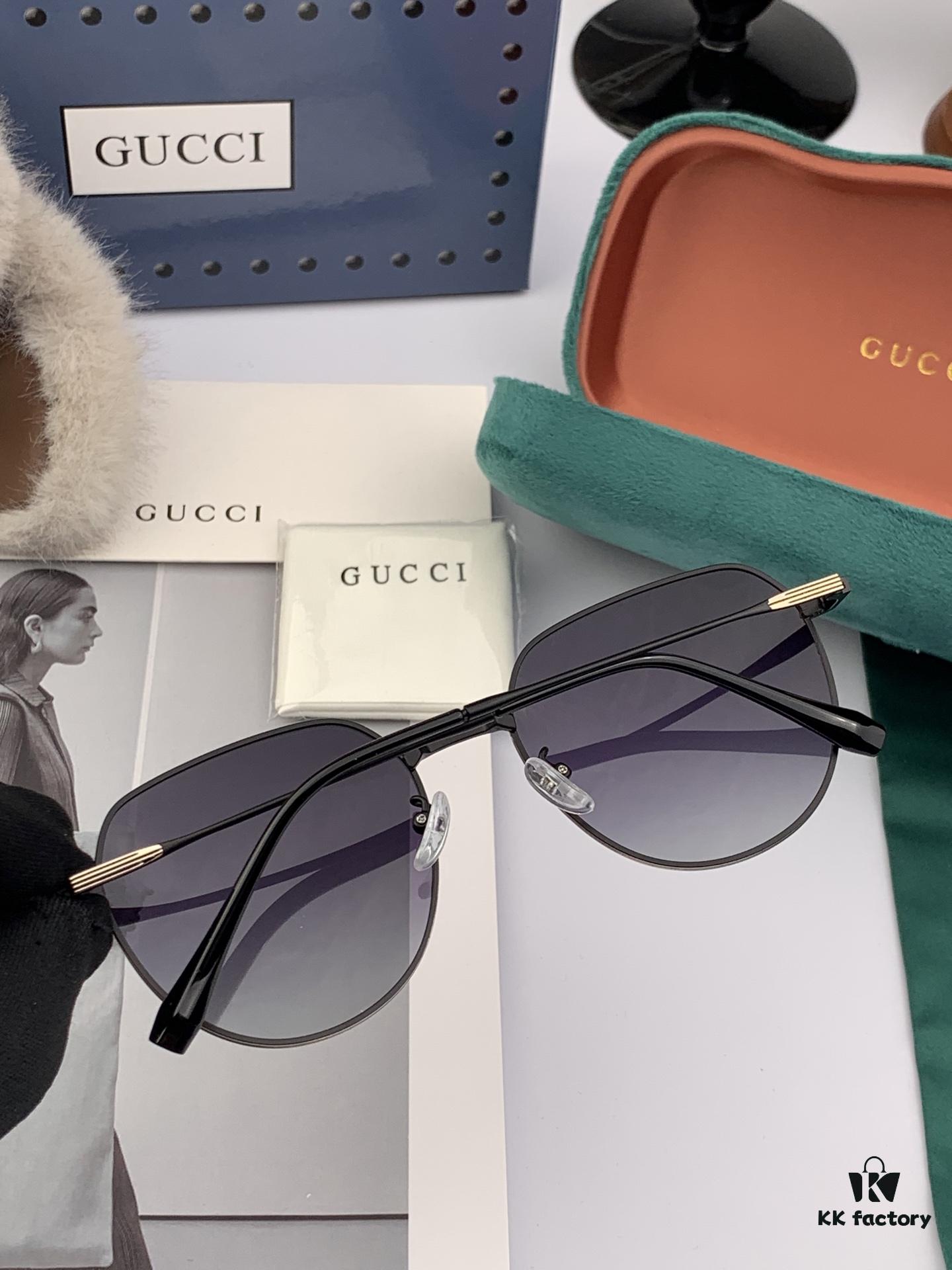 Polarized Series Sunglasses Original GUCCI Influencer Super Hit Blue Classic Luxury Global Trend Fashion Round Frame Sunglasses High-End Quality Luxury Logo Authentic Acetate Material Model: G1241