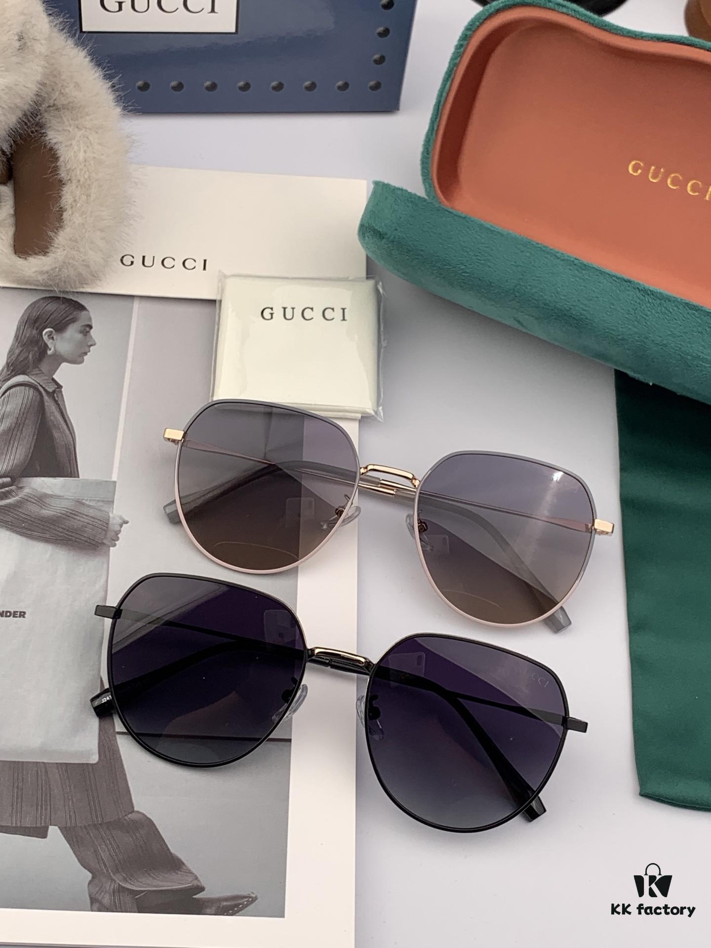 Polarized Series Sunglasses Original GUCCI Influencer Super Hit Blue Classic Luxury Global Trend Fashion Round Frame Sunglasses High-End Quality Luxury Logo Authentic Acetate Material Model: G1241