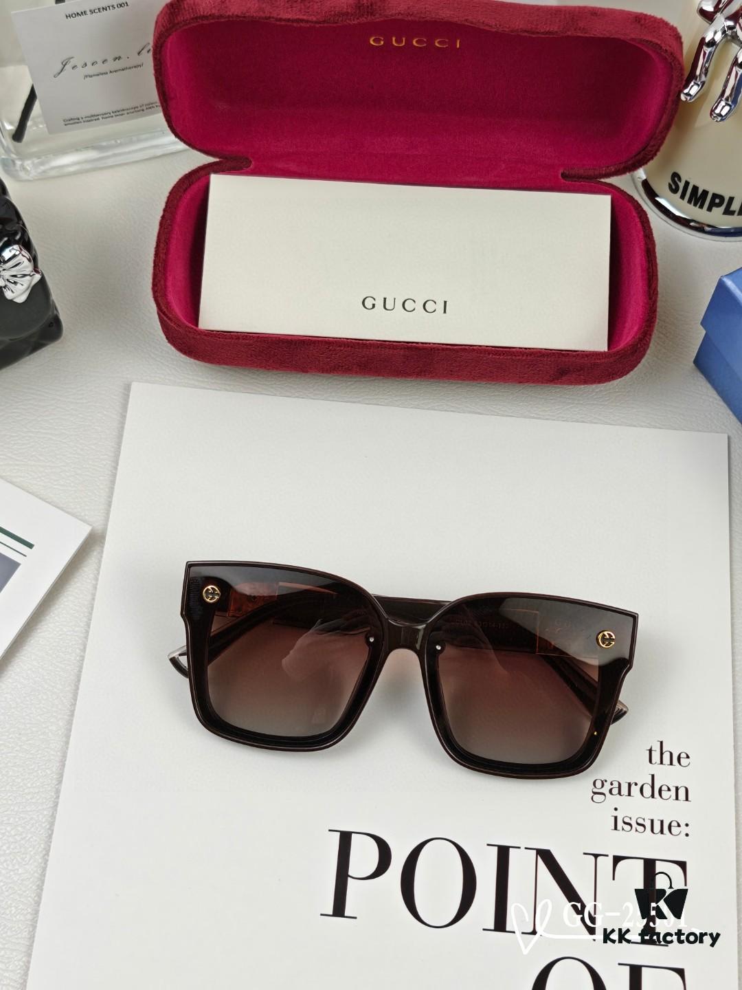 GUCCI Italy - Polarized TR Lightweight Sunglasses with High-Definition Resin Lenses, Model 25501, Size 57-16-148