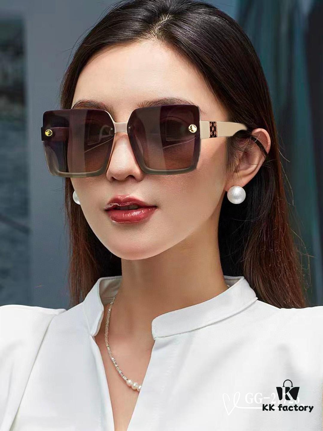 Italian Gucci - GUCCI, Polarized Resin HD Lenses, TR Frame Lightweight and Comfortable to Wear, Size: 57-16-148, New Model GG Sunglasses Reduce Glare, Block Harmful Radiation, Ideal for Travel, Outdoor Use and Driving