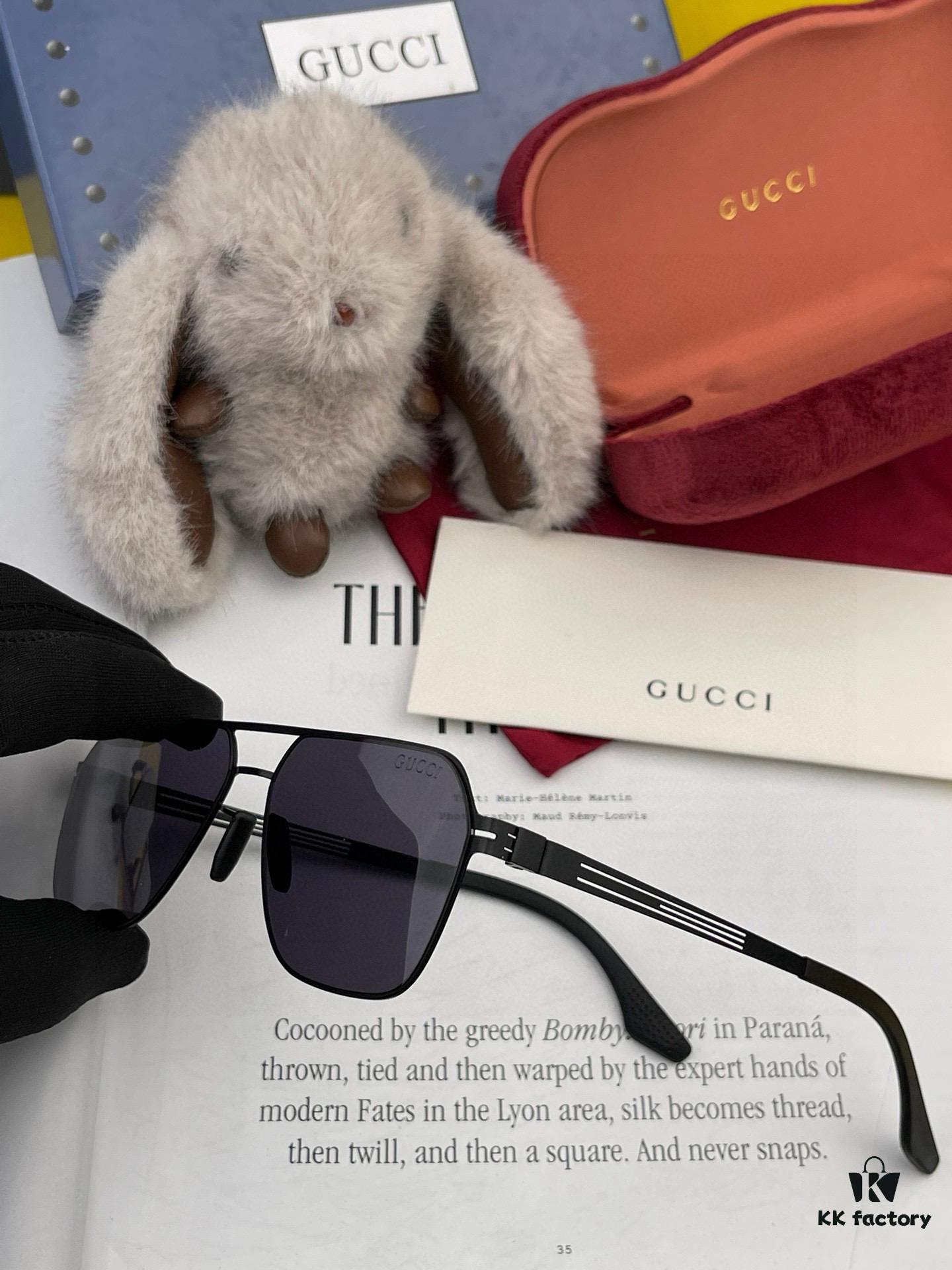 GUCCI 2025 New Unisex Polygonal Sunglasses G0862, Electroplated Finish, Never Fades, Ultra-Lightweight and Highly Elastic, Screw-Free Design, Unbreakable, HD Nylon Lenses, Premium Craftsmanship, Original Materials, Stylish and Versatile