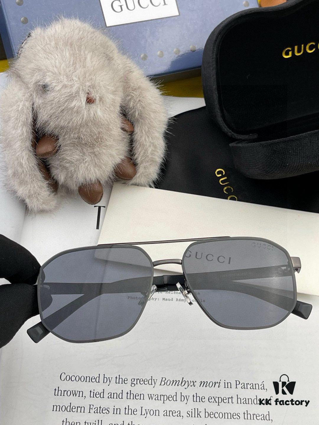 GUCCI 2025 New Unisex Polygonal Sunglasses Electroplated Never Fade Ultra-Light and Highly Elastic Frame Screw-Free Design Crush-Resistant HD Nylon Lenses Exquisite Craftsmanship Original Materials Casual and Stylish Universal Fit Must-Have for Summer Model 0228