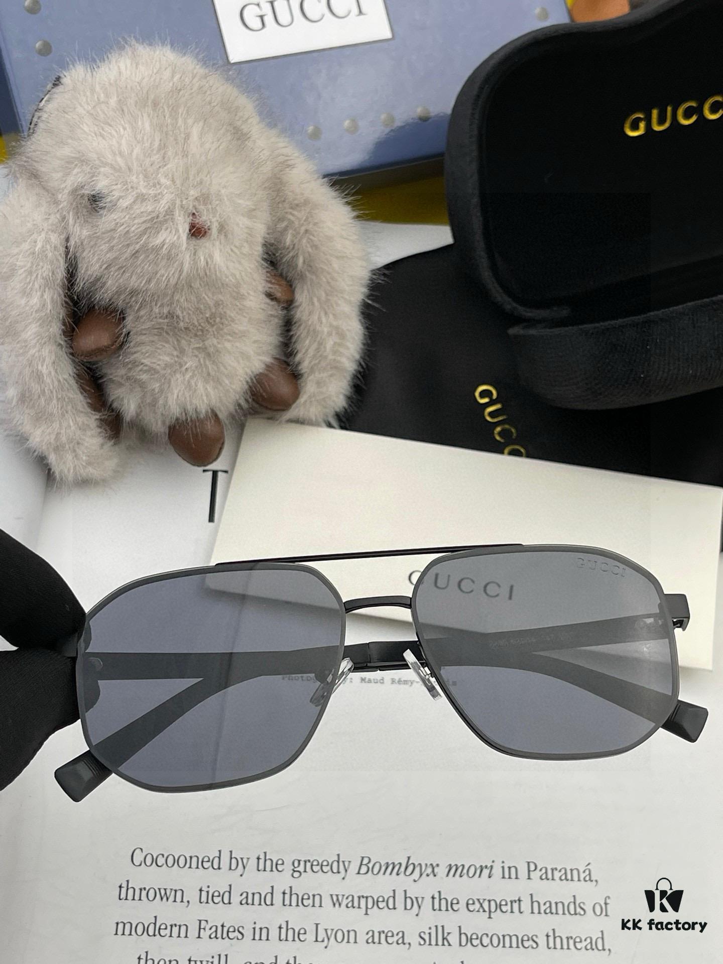 GUCCI 2025 New Unisex Polygonal Sunglasses Electroplated Never Fade Ultra-Light and Highly Elastic Frame Screw-Free Design Crush-Resistant HD Nylon Lenses Exquisite Craftsmanship Original Materials Casual and Stylish Universal Fit Must-Have for Summer Model 0228